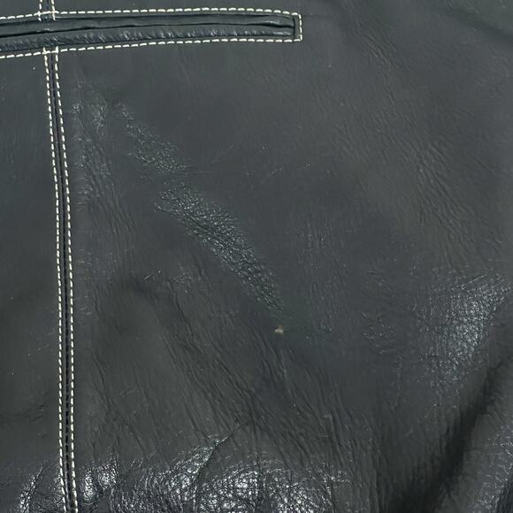 Donald J Pliner Braided Woven Trim Hobo Bag Black Leather Large Boho Flaws - Picture 4 of 16